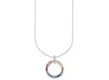 Kette mit Anhänger BRUNO BANANI "Schmuck Geschenk Silber 925 Halsschmuck Halskette Regenbogen", silber (silberfarben, mehrfarbig), Halsketten, Damen, Silber 925 (Sterlingsilber), L: 48 B: 1,4mm, mit Zirkonia (synth.), B:1,4mm