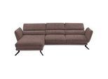 Valdera Ecksofa , Braun , Textil , Uni , Ottomane links, L-Form , 283x153 cm , Goldenes M , Typenauswahl, Fußauswahl, Lederauswahl, Stoffauswahl, Sitzqualitäten, seitenverkehrt erhältlich, Hocker erhältlich, Rücken echt , Wohnzimmer, Sofas & Couches, Wohnlandschaften, Ecksofas