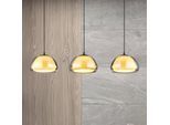 Hängeleuchte Jella, Länge 95 cm, rauchgrau, 3-flg., Glas