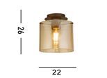 Deckenleuchte Sweden, mokka/amber, 1-fl., Stahl, Glas