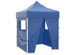 vidaXL Profi-Partyzelt Faltbar mit 4 Seitenwänden 2×2m Stahl Blau