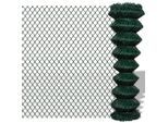 vidaXL Maschendrahtzaun Stahl 1,5x15 m Grün
