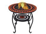 vidaXL Feuertisch Mosaik Keramik Terracotta und Weiß 68 cm