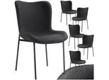 tectake® Polsterstuhl, ergonomische Form mit hoher Rückenlehne, bodenschonende Kunststoffkappen, 54 x 62 x 90 cm