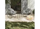 Balkonset Isabel Hellgrau Metall/Textil