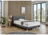 Boxbett "Kyoto", grau (anthrazit), B:155cm L:210cm, WESTFALIA SCHLAFKOMFORT, Komplettbetten, Kunstleder,Bonnell-,Kaltschaum-&Taschenferderkern wählbar in H2,H3,H4