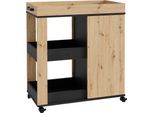Barschrank FORTE "Homebar", schwarz (artisan eiche, schwarz eiche), B:77,4cm H:88,2cm T:42cm, Schränke, Barschrank, Höhe ca. 88,5 cm