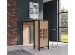 Barschrank FORTE "High Rock", schwarz (schwarz, riviera eiche), B:151,5cm H:120,3cm T:49,2cm, Dekorfolie, FSC-zertifizierter Holzwerkstoff, Schränke, Barschrank, Breite ca. 151,5 cm