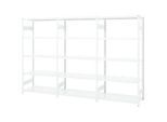 Regalkombination ORDO Professional, 1 Grundregal + 2 Anbauregale, 15 Böden, modular, Fachlast 140 kg, Feldlast 1200 kgB 3080 x T 835 x H 2000 mm, verkehrsweiss