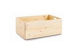 Zeller Present Dekokiste , Naturfarben , Holz , Kiefer , Hartholz , 60x40x24 cm , FSC 100% , stapelbar , Ordnen & Aufbewahren, Dekoboxen & Aufbewahrungsboxen, Holzkisten