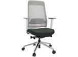 Mid.you Drehstuhl , Grau, Schwarz, Weiß , Textil , Drehkreuz , 67x118x63 cm , Wippmechanik mit Härtegradeinstellung, ergonomische Rückenlehne , Büromöbel, Bürostühle, Drehstühle
