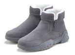 Stiefelette VIVANCE, Damen, Gr. 36, grau, Obermaterial: 100% Rindsleder. Decksohle: 100% Textilmaterial. Futter: 100% Textilmaterial. Laufsohle: 100% Synthetik, Veloursleder, unifarben, Basic, Schuhe Stiefelette, aus Veloursleder und mit Warmfutter, Winterstiefel, Stiefel, Boots