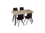 Livetastic Tischgruppe, Anthrazit, Schwarz, Eiche, Holz, Metall, Textil, Pappel, Sperrholz, Rundrohr, Esszimmer, Tische, Esstische
