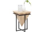 Ambia Home Beistelltisch, Natur, Schwarz, Holz, Metall, Akazie, massiv, quadratisch, eckig, 31x45x31 cm, Wohnzimmer, Wohnzimmertische, Beistelltische, Beistelltische Metall