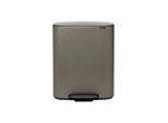 Brabantia Abfalleimer BO Treteimer, Grau, Kunststoff, 2 X 30 L, 54.1x65.2x36.3 cm, Küchen, Küchenausstattung, Mülleimer