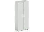Schäfer Shop Genius Flügeltürenschrank TETRIS WOOD, 5 OH, Höhe inkl. Gleiter, B 800 mm, weiss