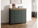 Home affaire Schubkastenkommode "Evora mit 4 Schubladen, 90x42x80,5 cm (BxTxH), FSC-zertifiziert" Kommode mit MDF-Applikationen, Landhausstil, passende Ergänzung