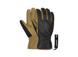 Skihandschuhe REUSCH "Outsider", Damen, Gr. 10, braun (schwarz, braun), 60% Rindsleder, 30% Wolle, 10% Polyamid, mehrfarbig, Handschuhe, mit winddichter und atmungsaktiver Funktion