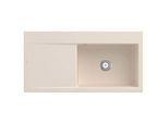 Villeroy und Boch Subway Style 60 Einbauspüle 336101FU Becken rechts, Ablaufgarnitur mit Handbetätigung, 1000 x 510 mm, Ivory