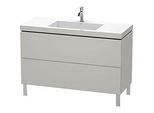 Duravit L-Cube Waschtisch-Unterschrank LC6939O0707 120 x 48 cm, 1 Hahnloch, betongrau matt, 2 Auszüge, bodenstehend