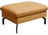 Hocker DIE PLANBAR "PN-EM20028 Breite 87 cm", gelb (kurkuma), B:87cm H:45cm T:65cm, Hocker, Polsterhocker, hochwertiges Glattleder, stylische Metallfüße