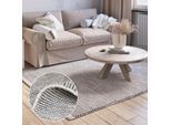 Wollteppich "Anisa", beige (creme, grau), B:160cm H:10mm L:230cm, Wolle, MYFLAIR MÖBEL & ACCESSOIRES, Teppiche, Wendeteppich, meliert, reine Wolle, handgewebt, Wohnzimmer