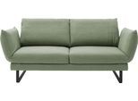 2-Sitzer "Spin, Multifunktionssofa, bequem und hochwertig verarbeitet", grün, B:228cm H:85cm T:215cm, 100% Polyester, SCHÖNER WOHNEN-KOLLEKTION, Sofas, Drehsitz-Funktion, USB-Anschluss, Armlehnfunktion, Rückenverstellung