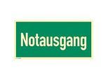 moedel Hinweisschild „Notausgang“, Leuchtklasse C, 160 mcd/m², L 148 x B 297 mm, Kunststoff, grün