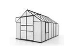 Xxxl Gewächshausbausatz , Schwarz , Metall, Kunststoff , 257x231.8x445 cm , Gartenzubehör, Garten- & Gewächshäuser