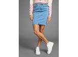 Jeansrock ARIZONA "Ultra-Stretch", Damen, Gr. 42, blau (bleached), Denim/Jeans, Obermaterial: 74% Baumwolle, 24% Polyester, 2% Elasthan, Basic, kniefrei, Röcke Jeansrock, extra eng geschnitten