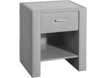 Nachttisch HOME AFFAIRE, grau, B:50cm H:61cm T:41cm, Tische, Nachttisch, Nachtkonsole mit 1 Schubkasten und 1 Ablagefach