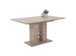 Carryhome Esstisch, Sonoma Eiche, Holzwerkstoff, rechteckig, Säule, Bodenplatte, 90x76x140-220 cm, ausziehbar, Esszimmer, Tische, Esstische, Esstische ausziehbar