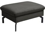 Hocker DIE PLANBAR "PN-EM20028 Breite 87 cm", schwarz, B:87cm H:45cm T:65cm, Hocker, Polsterhocker, hochwertiges Glattleder, stylische Metallfüße