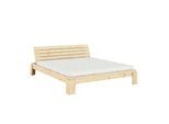 Stauraumbett KARUP DESIGN "Layers Bed Headboard, Bettgestell mit Stauraumkopfteil, mehrere Größen", beige (natur), B:188cm H:82cm L:240cm, Betten, Stauraumbett, inkl. Lattenrost, excl. Matratze, FSC-zertifiziertes Massivholz