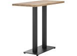 Bartisch STOLKOM "Jay Eiche Massivholz geölt, Hochtisch BxHxT 120x104x60 cm", braun (eiche massiv, schwarz, eiche massiv), H:104cm, Tische, Bartisch, Industrial Style Eiche Massivholz geölt durchgehende Lamelle