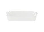 Homeware Profession. Auflaufform , Weiß , Keramik , 2 l , quadratisch , 20.5x7.8x34.5 cm , Lfgb , backofengeeignet, mikrowellengeeignet , Kochgeschirr, Auflaufformen
