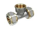 Schraubfitting-T-Stück mit Innengewinde 26 x 3,0 - 3/4'' - 26 x 3,0 mm für Alu-Mehrschicht-Verbundrohr