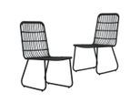 vidaXL Gartenstühle 2 Stk. Poly Rattan Schwarz