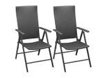 vidaXL Stapelbare Gartenstühle 2 Stk. Poly Rattan Schwarz