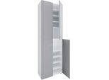 Mid.you Schuhschrank , Grau, Weiß , Kunststoff , 8 Fächer , 70x220x40 cm , stehend , Kleinmöbel