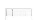 vidaXL Gartentor Stahl 350 x 100 cm Silbern