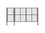 vidaXL Gartentor Stahl 400 x 150 cm Anthrazit