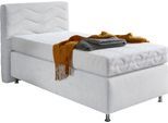 Boxspringbett "Sigma", weiß, B:135cm L:210cm, Bezug Bett: Microvelours (100% Polyester) oder Feinstruktur (100% Polyester);Bezug Bonnell-Federkernmatratze: 100% Polyester;Bezug Kaltschaummatratze: 100% Polyester;Bezug Tonnentaschenfederkernmatratze: 80% Baumwolle, 20%Polyester, WESTFALIA SCHLAFKOMFORT, Komplettbetten, Boxspringbett