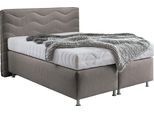 Boxspringbett "Sigma", beige (schwarz, beige), B:155cm L:210cm, Bezug Bett: Microvelours (100% Polyester) oder Feinstruktur (100% Polyester);Bezug Bonnell-Federkernmatratze: 100% Polyester;Bezug Kaltschaummatratze: 100% Polyester;Bezug Tonnentaschenfederkernmatratze: 80% Baumwolle, 20%Polyester, WESTFALIA SCHLAFKOMFORT, Komplettbetten, Boxspringbett