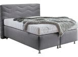 Boxspringbett "Sigma", grau, B:155cm L:210cm, Bezug Bett: Microvelours (100% Polyester) oder Feinstruktur (100% Polyester);Bezug Bonnell-Federkernmatratze: 100% Polyester;Bezug Kaltschaummatratze: 100% Polyester;Bezug Tonnentaschenfederkernmatratze: 80% Baumwolle, 20%Polyester, WESTFALIA SCHLAFKOMFORT, Komplettbetten, Boxspringbett