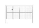 vidaXL Gartentor Stahl 350 x 150 cm Silbern