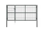 vidaXL Gartentor mit Pfosten Stahl 350×140 cm Anthrazit