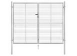 vidaXL Gartentor Verzinkter Stahl 306 x 250 cm Silbern