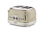 Ariete Toaster "Vintage 4 Schlitze, Beige" für 4 Scheiben 1600 W Lieferung mit passendem CH-Fixadapter