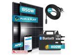SUNNIVA® 850W Balkonkraftwerk 800W komplett Steckdose - TSUN 800W Wechselrichter - PV Solaranlage Komplettset - 2x 425W Solarmodule - inkl. 5m Kabel - Bluetooth WIFI
